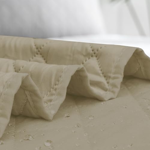 Image of Easy-Going Reversible L Shape Sectional Couch Cover 30 x 50 inches Rectangular Chaise Lounge Cover Loveseat Cushion Cover Furniture Protector for Pets Dog Cat (Beige /Beige)