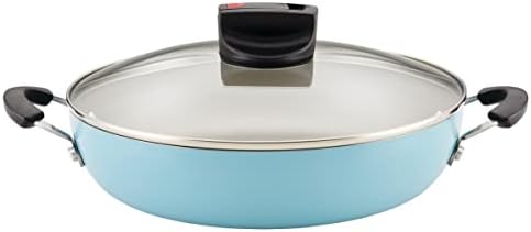 Farberware Smart Control Nonstick Frying/Skillet/Everything Pan with Lid and Side Handles, 11.25 Inch, Aqua