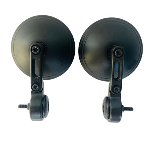 Image of TA Motorcycle Front Handlebar Mirror (Black, Large, Set of 2) - Adjustable, Convex, Handlebar Mount - Fits Jawa 42 / Bobber /Classic /Perak Bobber /Yezde Roadster /Scrambler /New Reborn Classic