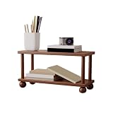 CFGH6FDF Chinese Style Office Desk Shelf Organizer Open Two-Tiered Plastic Wood Bookshelf Freestanding Book Shelf