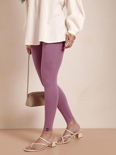 Image of TWIN BIRDS Super Stretchable Cotton Elasthane Fabric Ankle Length Leggings for Women
