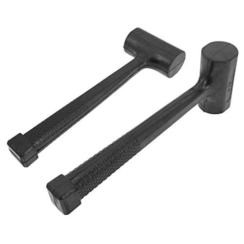 LALAFINA Rubber Hammer Set 2 Pieces Anti-slip Grip Shock Absorbing Mallets for Flooring