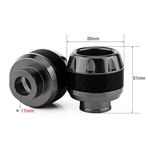 Motorcycle Frame Sliders, Qiilu 1 Pair Of Carbon Fiber Motorcycle Front Fork Frame Sliders Crash Protection(Black) #TOP5