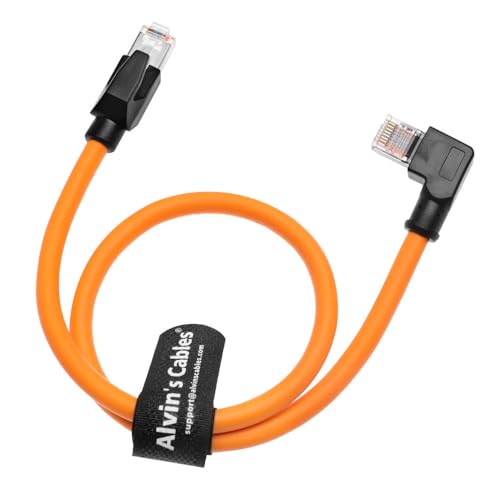 Cable Ethernet RJ45 CAT6A 2m Ángulo Recto Naranja miniatura 1