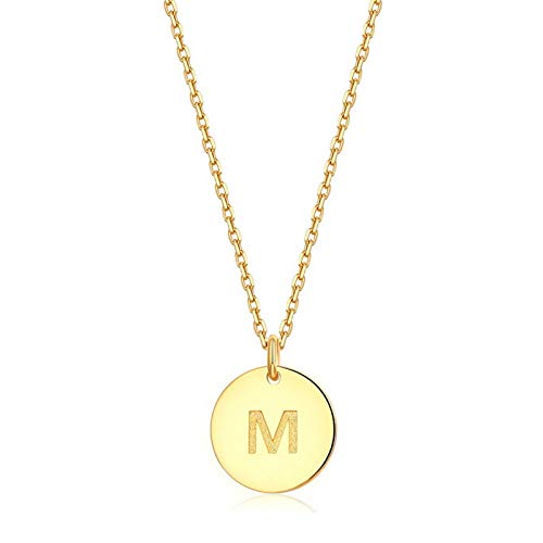Collier femme pendentif rond lettre M : le cadeau idéal en argent et or