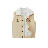 Morubut Toddler Baby Boy Corduroy Vest Winter Sherpa Lined Jacket Sleeveless Coat (US, Age, 4 Years, Beige)