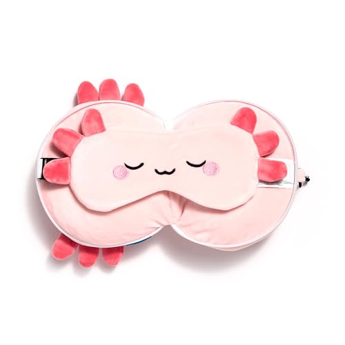 Relaxeazzz Adoramals Maddie the Axolotl Travel Pillow & Eye Mask - Sleep Eye Mask Masks - Kids Travel Accessories For Sleeping Airplane - Flight Plane Neck Pillow Pillows - Image 6
