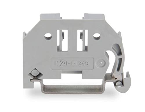 Wago Screwless End Stop Terminal Block - 6mm, Gray, AWG 10, DIN Rail Mount