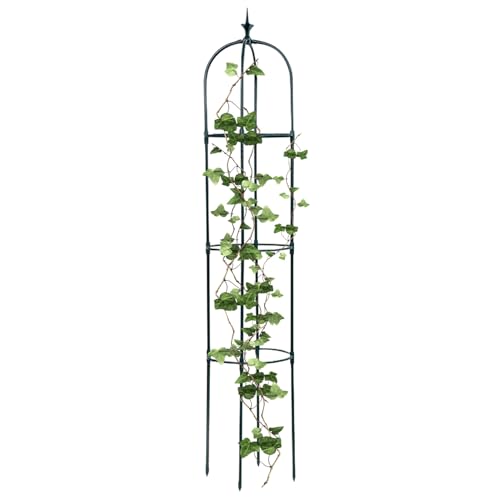 Obelisco de jardín – Rejilla de jardín de metal para plantas, marco de soporte robusto para flores en maceta, estructura de escalada estable para enredaderas, rosas, clemátides, accesorios decorativos