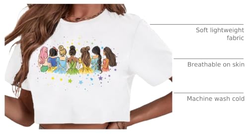 Image of Magical Crop Shirt for Women Magic Kingdom Princess Tshirt Funny Family Vacation Trip Tee Casual Holiday Top