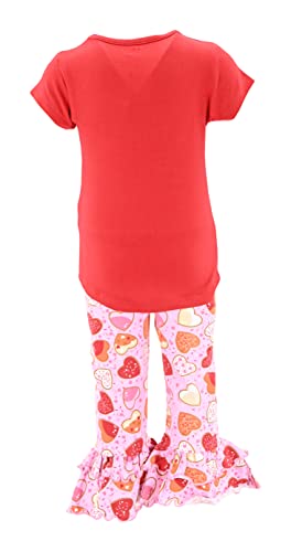 Image of Unique Baby 2 Piece Girls Double Ruffle Leggings and Short Sleeve Shirt Clothes Set Kid and Toddler Girl Outfit