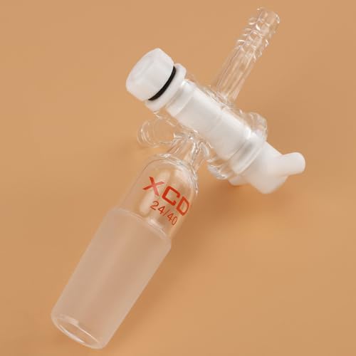 XCD Borosilicate Glass 3-Way Flow Control Adapter, Vacuum Glass with Standard 24/40 Taper Joint, and PTFE Stopcock for Laboratory Use by XCD - Image 5