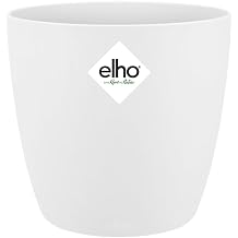 elho Brussels Round Mini 9.5 - Flower Pot for Indoor - 100% Recycled Plastic - 10.0 x H 8.9 cm - White/White