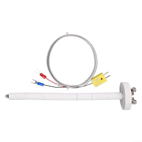 Sonda de horno termopar, detector de cerámica tipo K, control de alta temperatura, cable de extensión máximo de 1300 ° C para aplicaciones de vidrio de horno industrial (215 mm)