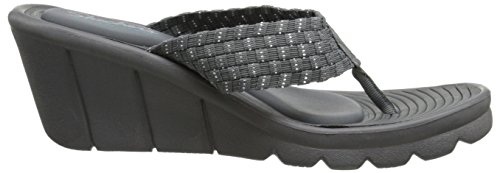 Skechers Skechers Cali Women's Promenade-Interlace Flip Flop,Charcoal/Silver,5 M US