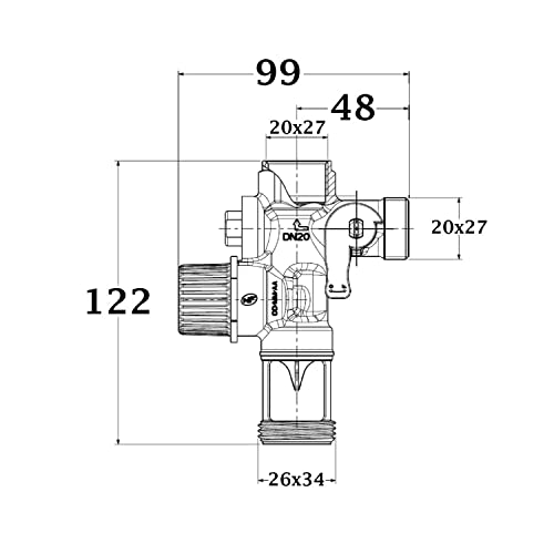 Sicherheitsgruppe rechts Norm NF 20 x 27 (3/4) Sitz Messing Wassererhitzer/Cumulus NOYON & THIEBAULT
