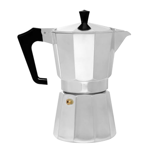 BUTLERS (6 Stück Esperto Espressokocher 10x19x20,5 in Silber - Italienische Espressomaschine als Kaffeebereiter f-r 6 Tassen