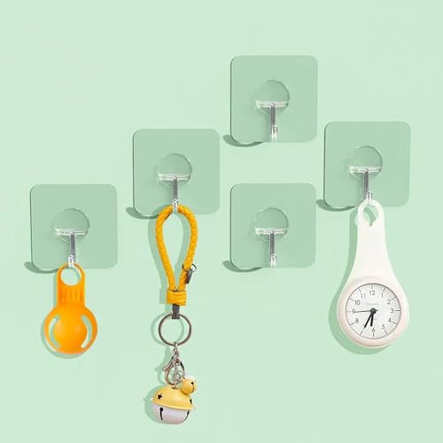 Image of Everline Multi - Functional Steel Over The Door Hook Hanger Organizer /Wall Hook Rack for Hanging Clothes, Towel in Room, Kitchen, Bathroom - Black (7 Hook) (Adhesive Wall Hooks)
