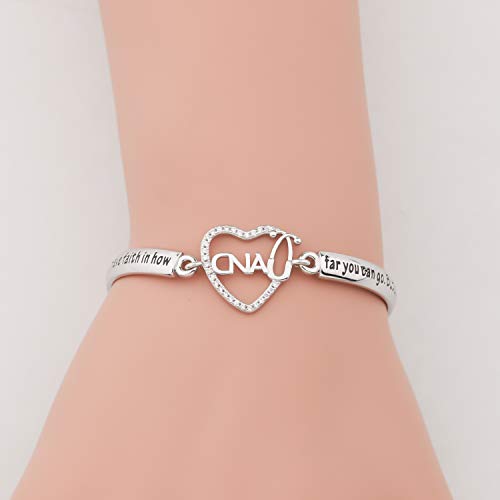 BNQL CNA Certified Nurse Assistant Stethoscope Heart Bracelet CNA Charm Jewelry Gifts for Nursing Student (Bracelet)4