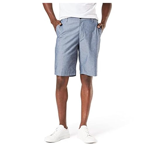 Dockers Men's Perfect Classic Fit Shorts (Regular and Big & Tall), Chambray, 34