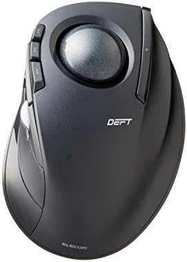 Elecom DEFT Trackball Mouse, 2.4GHz Wireless, Finger Control, 8-Button Function with Smooth Tracking, Ergonomic Design, Windows11, MacOS (M-DT2DRBK)