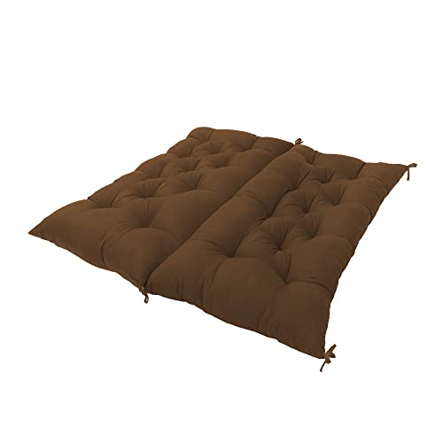 Hruile Egosun Indoor/Outdoor Loveseat Cushion 2-3 Seater Bench Cushion With Backrest, 3 Inches Thick Seat Cushions Mat With Ties, Seat Pad For Outdoor Patio Furniture Swing Chair,59X40In,Brown #TOP4
