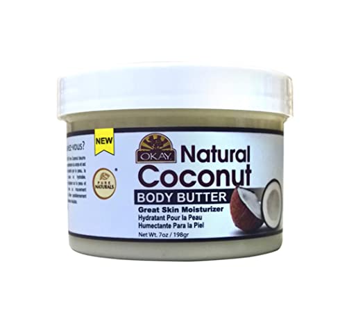 Okay Butter 100% Natural Smooth for Skin and Hair Easily Absorbed By the Skin & Hair Leaving It Soft & Moisturized Silicone, Paraben Free For All Skin & Hair Types Made in USA oz, Gray, Coconut, 7 Oz