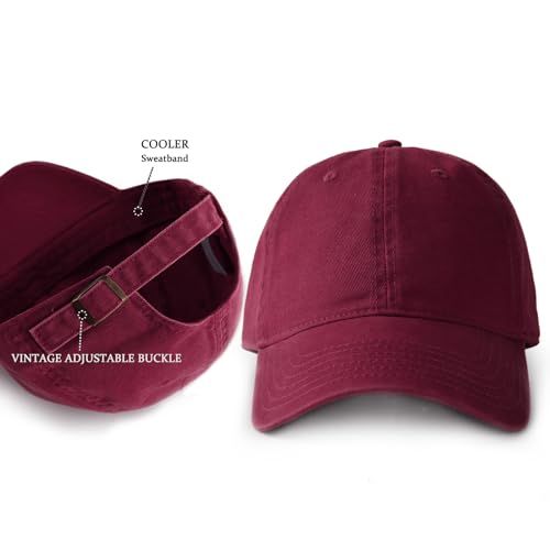FURTALK Unisex Vintage Washed Unstructured Baseball Cap Washed Cotton Adjustable Dad Hat