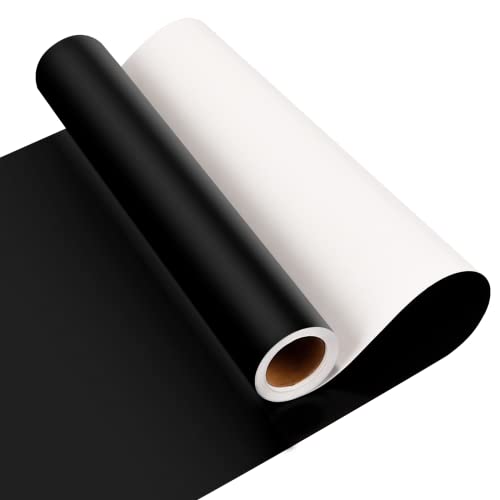 Rouleau Vinyle Adhésif, Vinyle Adhesif pour Cricut, Vinyl Permanent pour Les Cadeaux de Bricolage, Papier Adhesif pour Meuble Cuisine et Voiture (Noir)