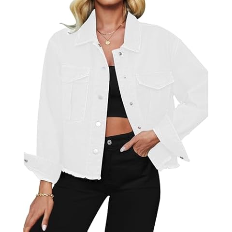 luvamia Lightweight White Denim Jacket Cover