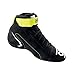 OMP Racing Driving Shoe, First, Mid-Top, SFI 3.3/5, FIA Approved, Suede Outer, Fire Retardant Fabric Inner, Black/Fluorescent Yellow, Euro Size 42, Pair