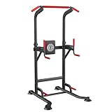 SogesPower Power Tower Pull Up Bar Multi-Function Adjustable Height Workout Dip Station Strength Training Equipment for Home Gym