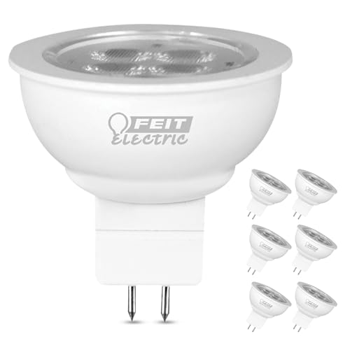 Feit Electric LED MR16 Halogen Bulb, 20W Equivalent, GU5.3 Bi-Pin Base, Non-Dimmable, 250 Lumens, 3000K Warm White, Track Light Bulbs for Landscaping, 22-Year Lifetime, BPLVBAB/830CA/6, 6 Pack by Feit Electric - Used condition - US$20.12