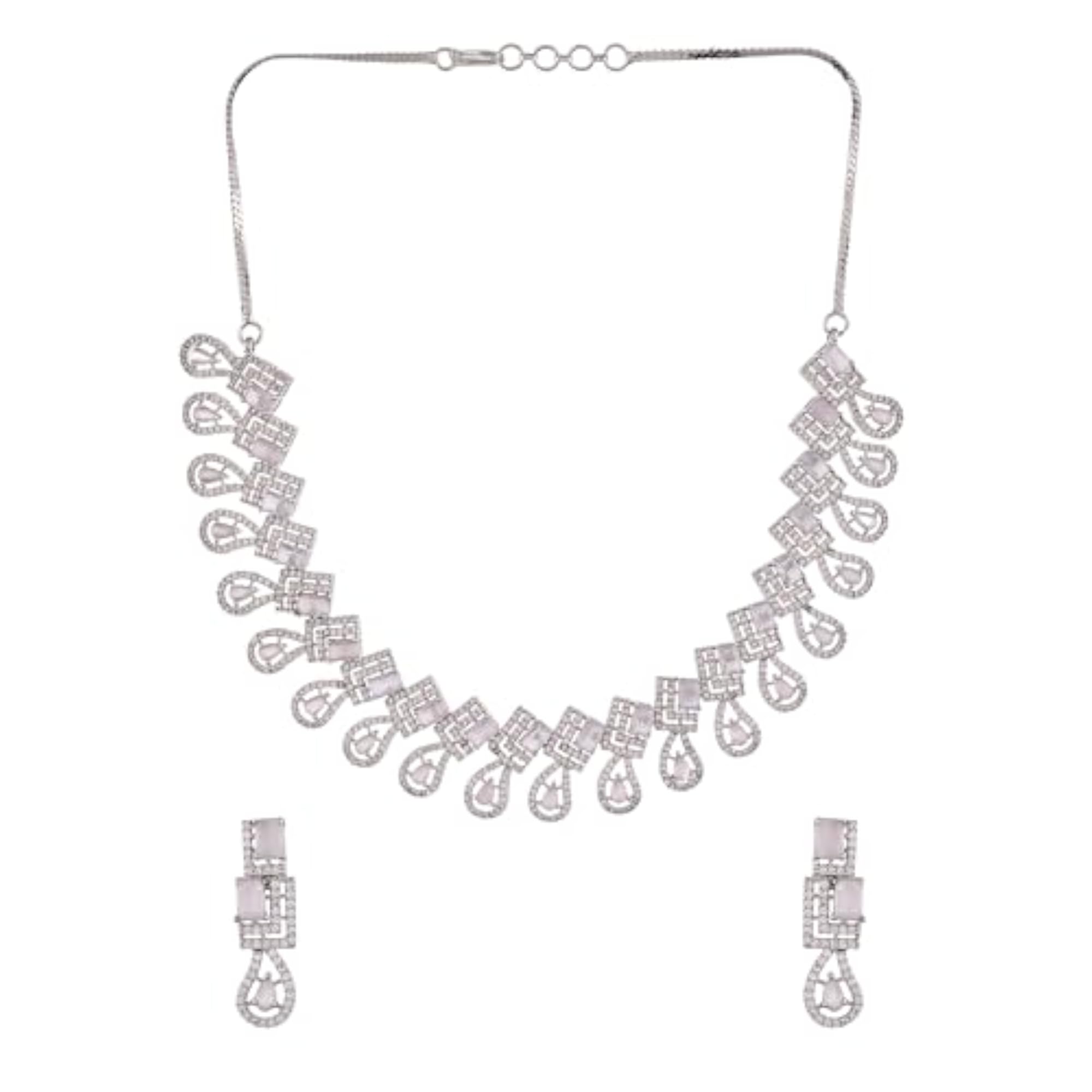 Teardrop Zircon Necklace Set