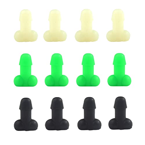 Opexicos 12Pcs Spoof Valve Core Valve Cap Luminous Valve Cap Funny Valve Auto Bike Accessories (4Pcs/set Black white green)