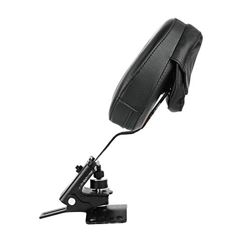 Black Adjustable Plug-in Driver Backrest Mounting kit, Custom Rider Seat Backrest w/Pocket for Harley 1997-2020 Touring Models Road King, Street Glide, Road Glide, Electra Glide (Chrome) - Thumbnail 3