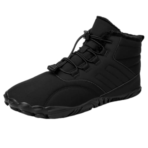 Hike Winter Footwear Barefoot Shoes Women Men, Autumn Winter Waterproof Wide Toe Box Barefoot Shoes Walking Boots (Black-3, Adult, Women, 10.5, Numeric, US Footwear Size System, Wide)