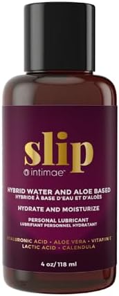 Intimate Slip Water Based Lube, Personal Lubricant, Unscented and 100% Natural Ingredients, Long Lasting, 118 ml