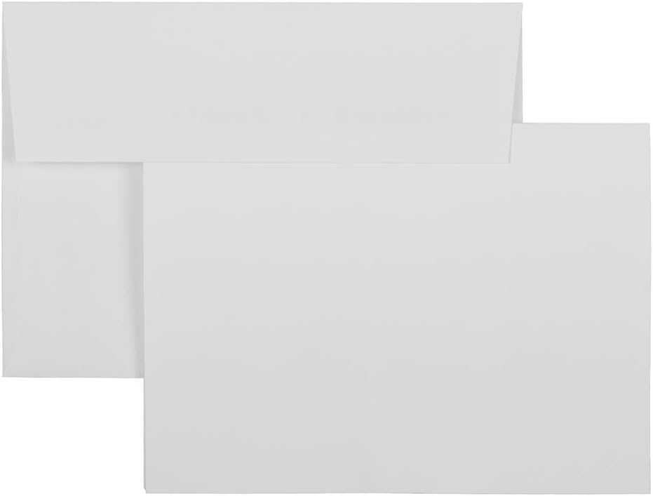 JAM PAPER Foldover Greeting Cards & Matching Envelopes Set - A7-5 1/8 x 7 1/4 - White - 50/Pack