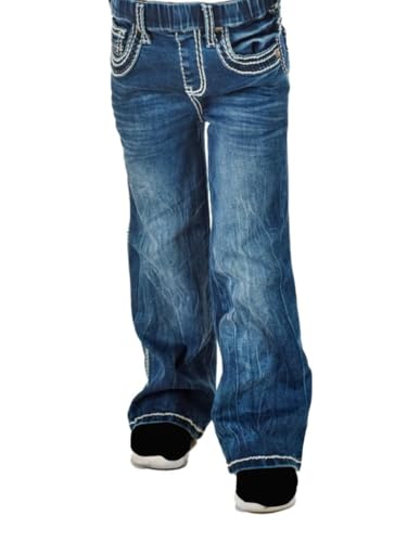 Cowgirl Tuff Western Jeans Girls Hurricane 8 Reg Medium Wash GULHUR