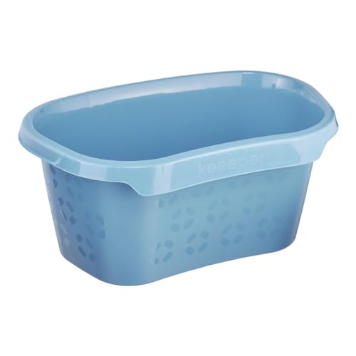 keeeper Bac à Linge avec Support pour les hanches, 30,5 l, 57,5 x 38,2 x 26,5 cm, Tilda Eco Line, Bleu (Eco Sky Blue)