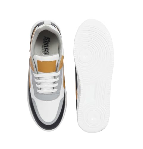 Image of Casual Low-Top Streetwear Sneakers with Embossed Sole Detail