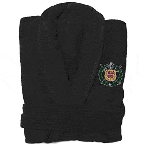 Express Design Group Omega Psi Phi Crest - Shield Bathrobe Black