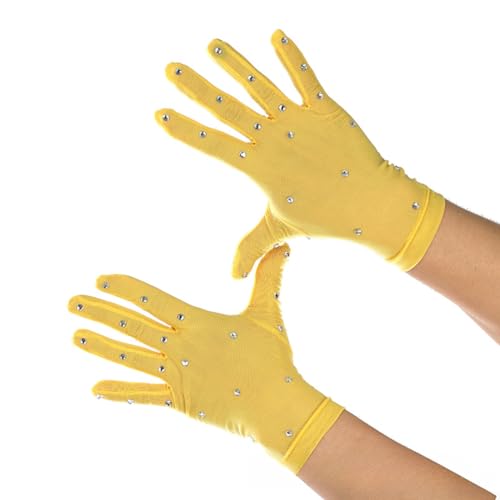 Gants de patinage artistique adulte maille ajourée extensible style long coloris assortis L