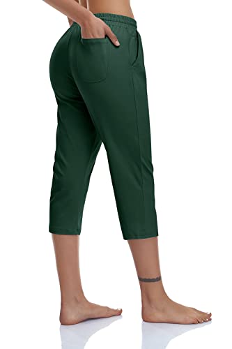 Veobike Workout Capri Pants For Women Lounge Elastic Waist Summer Sweatpants Breathable Lightweight Night Pants #TOP3