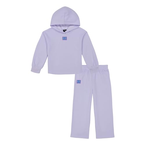 Image of Under Armour Girls 2-piece Fleece Sweatshirt and Sweatpants Set, Soft & Comfortable
