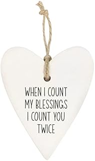 Splosh Loving Hearts - Simple Thank You, Sentimental Personalised Gifts, Inspirational Quotes, Stunning Hanging Heart, for Mum, Friendship Gifts and Gifts for Him and Her