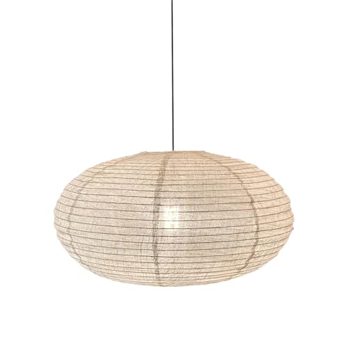 Henjjras 19.69(50cm) Oval Fabric lampshade,Burlap Lamp Handmade Linen Pendant Light Shade for minimalist,Home decoration: Bedroom, Study, Living Room, Weddings and Birthday Parties