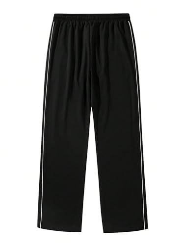 ZAFUL Mens Casual Joggers Sweatpants Wide Leg Drawstring Color Block Side Striped Loose Fit Pockets Pants4
