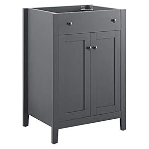 Modway EEI-3875-GRY Nantucket Bathroom Vanity Cabinet, 24″ Sink Basin Not Included, Gray